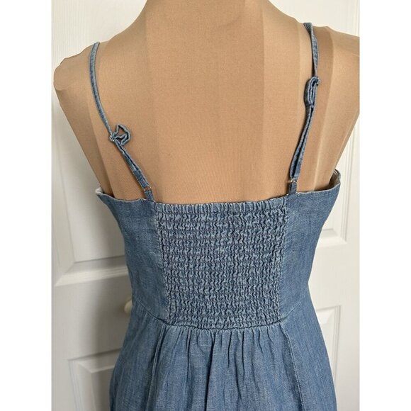 J. Crew Women's Chambray Slip Midi Dress Vista Blue Wash Size 6P - Picture 6 of 14